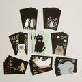 Mini Cards with Cats on Black Background by 4legs