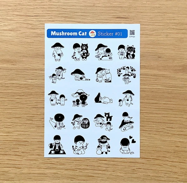 Mushroom Cat Stickers from 4legs
