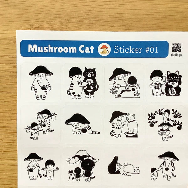 Mushroom Cat Stickers from 4legs