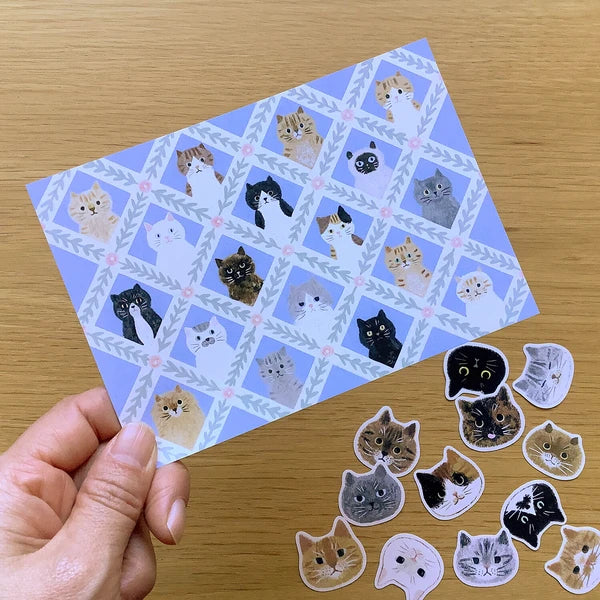 Cat Faces Sticker Set