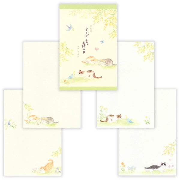 Writing Paper Pad - Cats with Mimosa