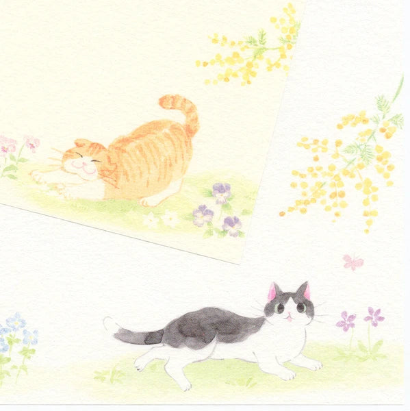 Writing Paper Pad - Cats with Mimosa