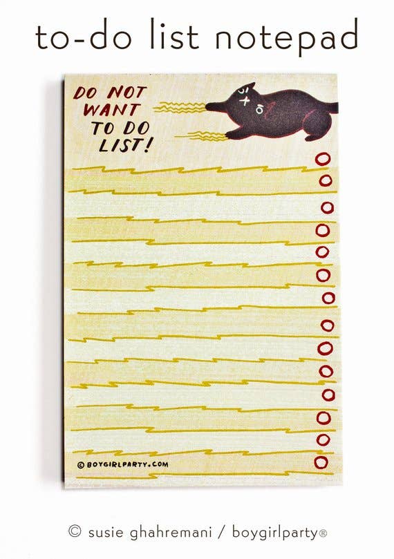 Funny Cat To Do List Notepad — Eco-Friendly Planner Pad
