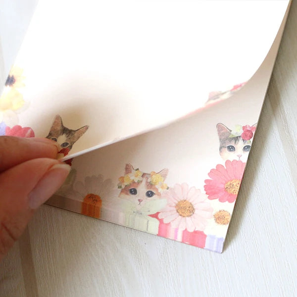 Fleurs & Chats V2 Memo Pad