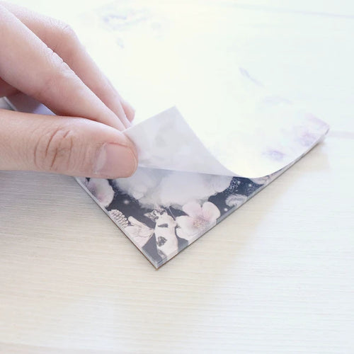 Black and White Flora Kitten Memo Pad