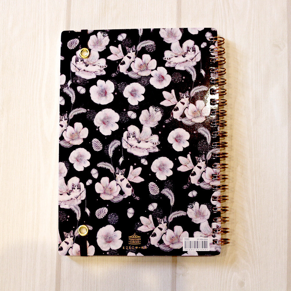 Black and White Kitten Flora Notebook